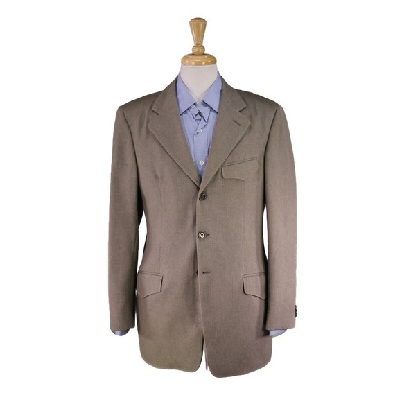 Armani Collezioni Other - Armani Collezioni Tan Woven Wool Western Style Blazer Jacket 40R